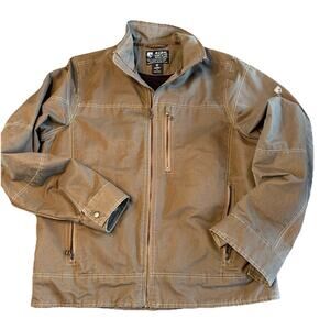 KUHL BURR Lined Jacket Mens M Olive Fleece Lined Zip Pockets